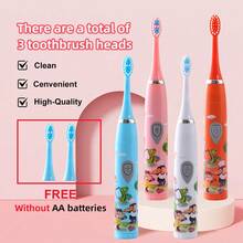 Cepillo de dientes eléctrico, cepillo de dientes eléctrico para adultos con 3 cabezales de cepillo, diseño ergonómico, adecuado para uso en el hogar, viajes y uso diario - Azul - Ver 4