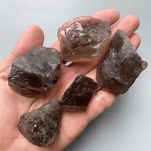 Raw Smoky Crystal Quartz, Crystal Rough Stone | Bulk Raw Crystal, Grounding Crystal, Genuine Crystal, Tea Crystal, Wholesale Crystals - Brown - View 7