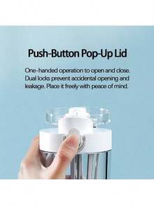 Xiaomi Cốc nước Tritan dung tích lớn 600ml, cốc thể thao, chất liệu Tritan, thiết kế mở bằng một nút bấm, cốc lắc đựng bột protein - màu đen - Xem 5