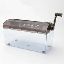 Hand Manual Desktop Office A4 Paper Shredder Strip Cut Shredding W/ Wastebasket - Black - View 7