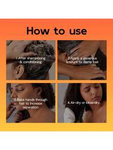 2pcs Black Castor Oil Curl Cream, Infused With Moroccan Argan Oil - Long-Lasting Frizz Control, Moisturizing Elastic Curl Styling Conditioner, Suitable For Dry And Curly Hair, Unisex - 2PCS - View 11