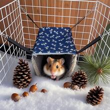 Small Animal Hideaway& Hammock, Cozy House With Roof For Small Pets To Sleep And Hide - Washable Pet Cave& Hideout Corner, Hanging Hammock Hideout Bed, Cage Accessories For Guinea, Hamster, Rat, Glider, Squirrel, Ferret, Kitten, Squirrel, Chinchilla