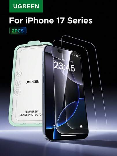  UGREEN 2片装无边框全屏高清屏幕保护膜，兼容 17 Air Pro Max
