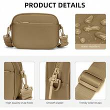Checkered Crossbody Bag For Women Small Cute Purses  Shoulder Handbags Wide Strap - Caramel - View 4