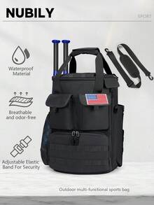 Baseball Bucket Bag Baseball Coaches Accessories Organizer With Insulation Pocket Tactical Softball Baseball Bag With Anti-Slip Bottom, Multiple Pockets For Bat, Gloves, Scoreboards - Multicolor - View 2