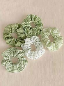5pcs/Set Cute Scrunchies Hair Ties, Minimalist Stylish Hair Bands For Women ,Scrunchy Hair Ties