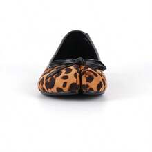 Women's Tabi Shoes Flats Split Toe Janpanese Ballet Flats Cute Black Bowknot Ballerina Shoes-2025 - Brown Leopard - 查看 3