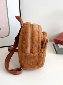 1 件蓬松柔软的可爱水豚背包。轻便时尚的斜挎包。便携式个性化单肩包。 - 棕色 - 查看 3
