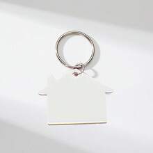 1pc Customized Geometric Simple Casual Iron Stainless Steel 4-Color Key Chain, Housewarming Gift For Friends And Family Moving To New Home - Multicolor - View 15