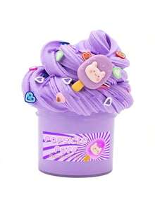 1件超柔软黄油史莱姆，棒棒糖和冰淇淋香味可爱挂饰派对礼品史莱姆，DIY腻子史莱姆，适合所有场合。圣诞礼物玩具，适合男孩和女孩（颜色可能因批次而异，配件随机）