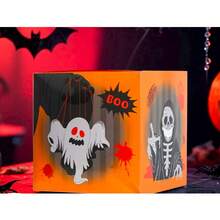 1pc Halloween Orange Balloon Box Set, Party Decor Pumpkin Ghost Festival Gathering Arrangement