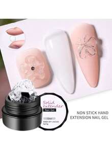 XEIJAYI 1支固体美甲延长胶，硬质美甲延长胶，不粘腻手部美甲雕塑胶，亚克力延长胶，适合美甲艺术，可添加水钻、水晶、花朵等装饰，在家也能享受沙龙级美甲体验 - 無色 - 查看 8