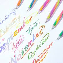 18Pcs Mixing Of 3 Colors Rainbow Gel Pens Color Changing Ballpoint Pen Glitter Pen Set For Adults Coloring Books Drawing Doodling Scrapbooking Notes,Artist Illustrating