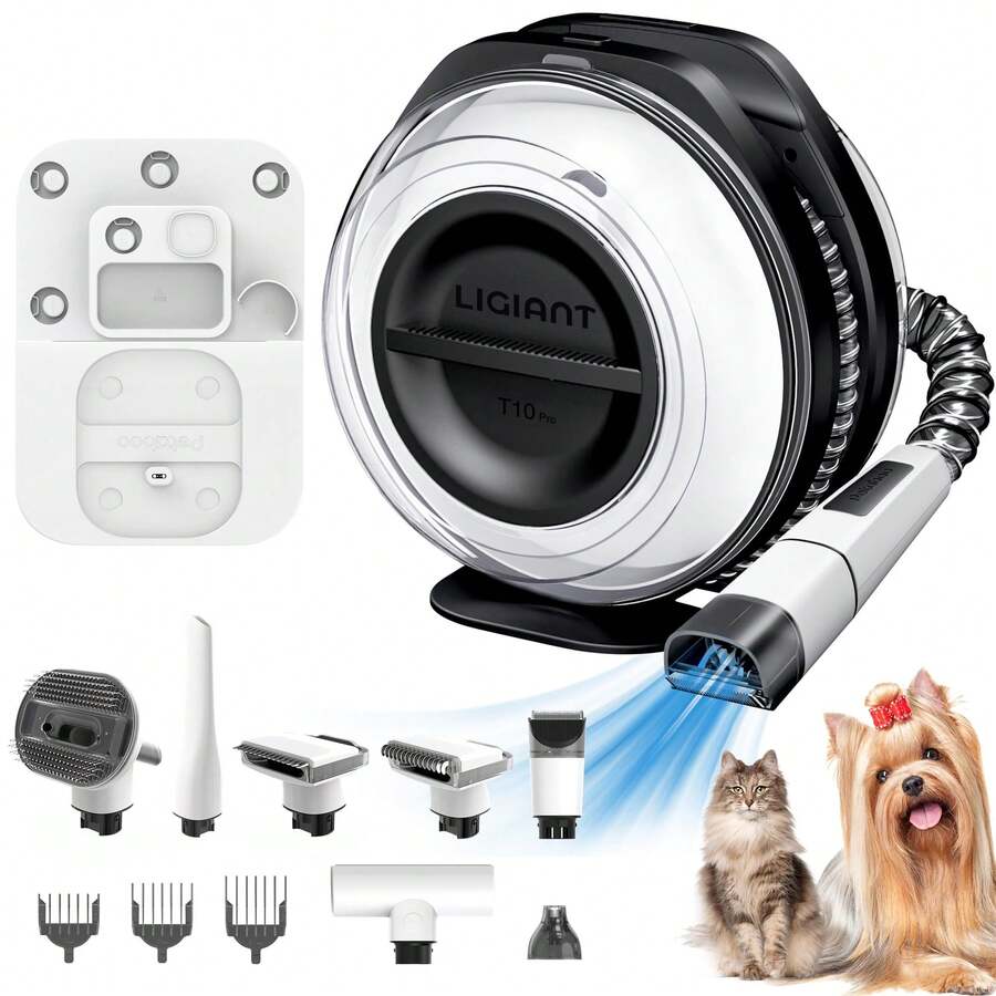 DOVAMAN Cordless Pet Grooming Vacuum Cleaner Set, 7-In-1 With Clipper, Claw Grinder, De-Matting Brush, Quiet, 2.2L Dust Container, For Home, Outdoor & Car - EU C Type Plug(220-240V) - View 1