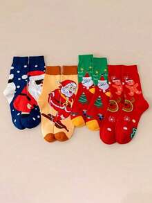 1/5/10/15 双随机圣诞袜，可爱欧美风中筒袜，男女适用，秋冬