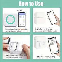 Ink-Free Student Mini-Printer, Office Mobile Thermal Print Photos, Documents, Label Printers, Connected Mobile Android Pocket Machine, Multi-Color Options,Christmas Gift Box