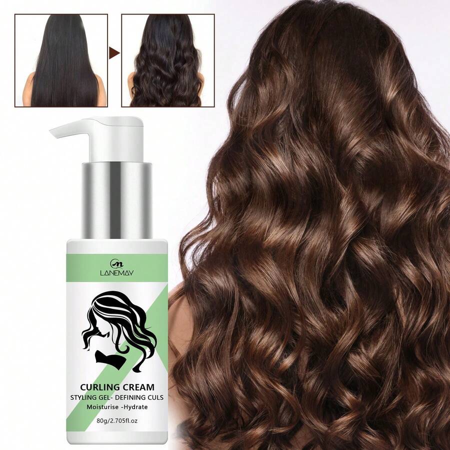 Curly Hair Styling Cream, Moisturizing And Smoothing Formula, Enhances The Elasticity And Shine Of Curly Hair, Easy To Set - Multicolor - View 1