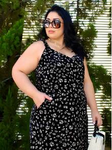 Women's Plus Size Jumpsuit Short Skirt With Printed Lining Summer - 顏色 38 - 查看 7