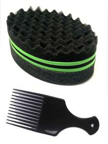 Magic Twist Hair Sponge, Barber Hair Brush Sponge, Styling Tool For Afro Curl, Coils, Dreadlocks - Red - View 22