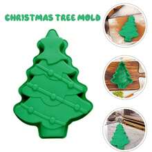 1 عبوة قالب كيك شجرة الميلاد ثلاثية الأبعاد من السيليكون، قوالب خبز عيد الميلاد، قوالب صابون يدوية الصنع، قوالب بسكويت وشوكولاتة وصينية ثلج DIY لحفلات العطلات وديكورات عيد الميلاد والملابس والهدايا والديكور