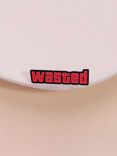 1 Pc Wasted Video Game Pin Badge, Retro Arcade Game Over Cartoon Enamel Pin With Rubber Back, For DIY Jackets Backpacks Hats Decoration, Funny Gamer Gift For Men Boys Teens