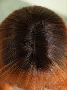 NICKY WALL 12Inch Short Wave Orange Wigs For Women,Elegant Wavy Curly Bob Wigs With Full Bangs,High Density Fluffy Synthetic Heat Resistant Fiber Hair Wig For Daily Party Wear, Halloween Cosplay Wigs - Cam bẩn - Xem 7