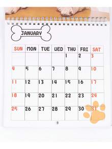 Calendar elegant de birou 2026 - Planificator lunar și zilnic cu ilustrații drăguțe cu câini, organizator portabil pentru acasă și birou, cadou perfect pentru Anul Nou, Halloween, Crăciun, ziua de naștere și alte sărbători