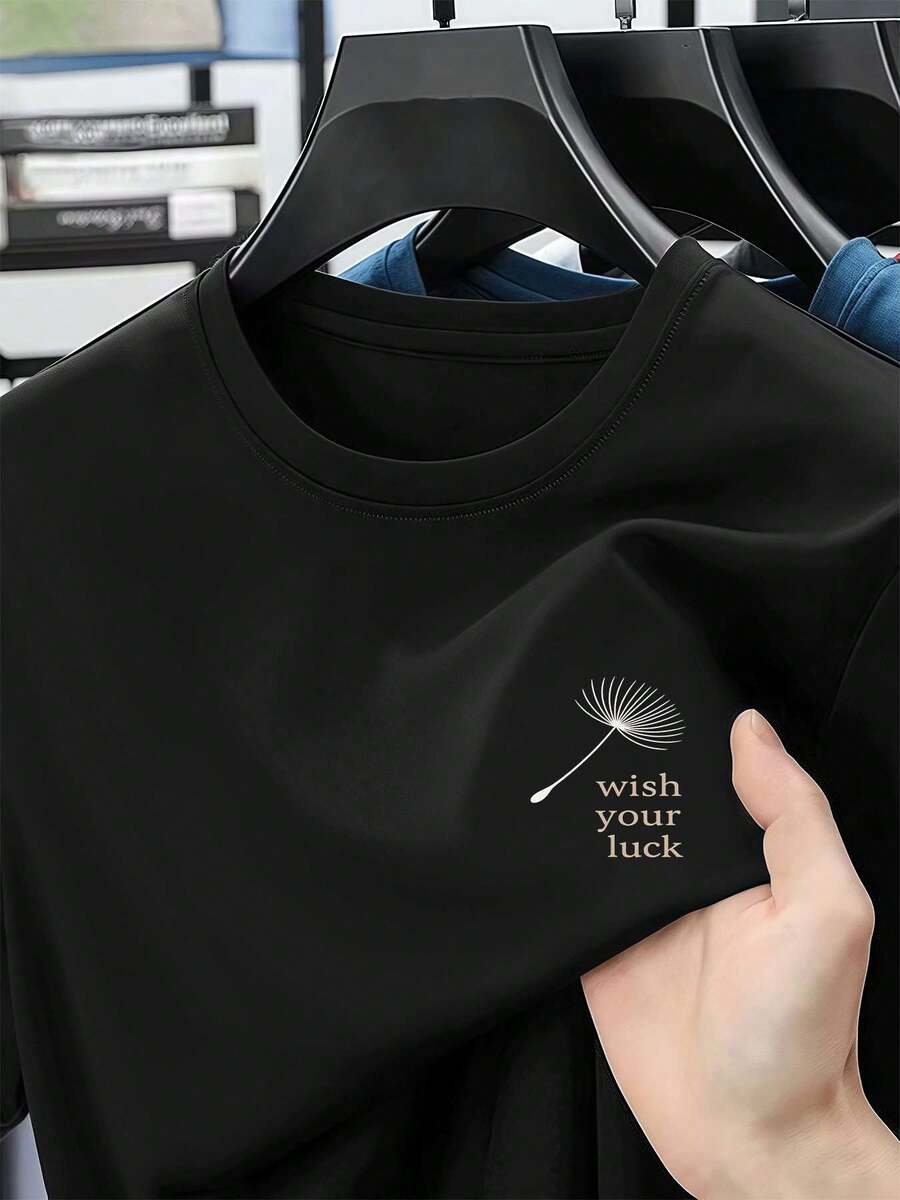 Camiseta Con Diente De León Y Suerte ,220 G/m2, Nueva Camiseta Informal De Verano De Algodón Con