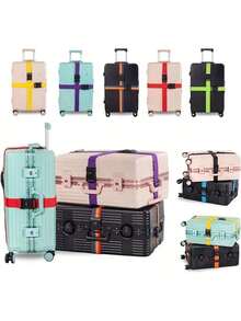 A Fashionable Luggage Belt, An Adjustable Anti-Theft Box Belt Suitable For Travel, Made Of Polyester And Spandex, Is Suitable For All Sizes Of Luggage-Very Suitable For New Year And Christmas Gifts (2 Pieces /4 Pieces).