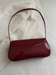 2025 New Fashion Personalized Lock Handbag, Underarm Shoulder Tote Bag - Burgundy - View 6