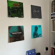 1 件简约黑胶唱片架专辑壁挂式展示架唱片播放器支架储物架唱片架唱片框壁架 - 彩色 - 查看 9