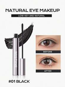 MISTINE Waterproof Mascara Black Volume And Length, 24-Hour Curling, Lifting, Lengthening Mascara, No Clump, Smudge-Proof Black Mascara, Cruelty Free & Vegan Mascara, Black, 5g 1 Pack