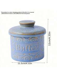 1pc American Country Style Ceramic Butter Dish, Restaurant Cheese Storage Jar With Lid, Household Butter Container - Butter Box - View 10