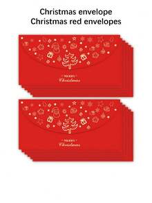 1/5/10 pezzi Buste regalo di Natale, Buste rosse, Buste per contanti con design in oro a tema natalizio, Decorazioni per Capodanno, Accessori per feste e atmosfera natalizia, Regali di Natale, Decorazioni per feste di matrimonio e compleanni, Decorazioni natalizie per la casa, Decorazioni invernali per la casa - Multicolore - Visualizzare 2