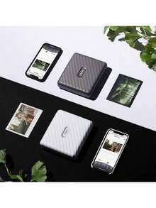 FujiFilm Link WIDE Mobiler Fotodrucker (inkl. 20 Blatt Fotopapier) Tragbarer Großformat-Polaroid-Fotodruck Bluetooth-Konnektivität Intelligente Bearbeitung Ideales Geschenk