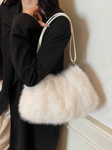 Autumn/Winter Niche Fluffy Handbag For Women, 2025 New Versatile Crossbody Shoulder Underarm Furry Bag