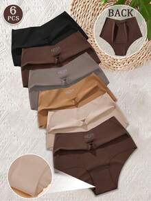 6pcs Women's Casual Comfortable Seamless Invisible Panties - Multicolor - View 2