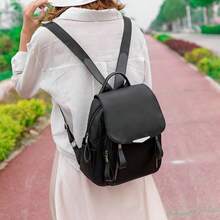 Women Simple Oxford Backpack, Multi Zipper Pockets Casual Travel Daypack Outdoor School Rucksack - Multicolor - View 2