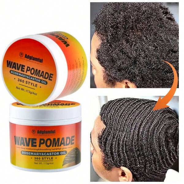 113g Wavy Hair Care Cream, Enriched With Rosemary & Castor Oil Moisturizing Ingredients, Frizz Control, Curl Enhancement, Shine Boost, Creates Defined Waves On Curly Or Natural Hair