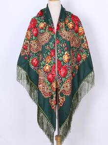 NAAMLOOS 63 Inch Floral Print Polyester Scarf, Oversized Shawl, Wrap, Poncho, Blanket For Women, Autumn/Winter,Beach,Holiday,Accessories,Travel Essential - Multicolor - View 25