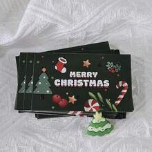 50pcs Christmas Green Scratch Cards, Blue Surprise Scratch Cards With Christmas Tree, Santa Claus Patterns, Party Prizes, Including Lucky Scratch Stickers, Cartoon Christmas Scratch Cards For Christmas Events, Handwritten Scratch Prize Cards For Students, Small Surprise Gifts For Christmas Parties