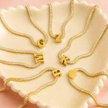 Riviera Choker Necklace Initial Letter Elegant Letters 18K Gold Plated - Gold - View 7