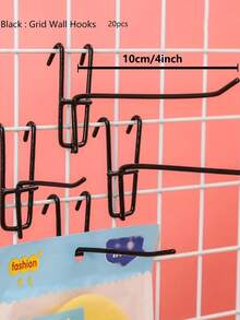 2 件金属墙网格板，带篮子、架子和挂钩 - 黑白线材整理架，适用于照片展示、家居、办公室和厨房装饰、网格墙板展示 - 均碼 - 查看 19