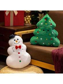 1 件圣诞枕头，带圣诞树、姜饼人、雪人、圣诞屋毛绒娃娃靠垫、节日装饰娃娃、新年圣诞礼物毛绒枕头 - 見詳情 - 查看 3