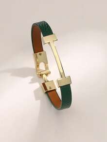 1 件时尚皮革手链，优雅腕带，全新设计，带钩扣，适合日常佩戴，高品质礼物，非常适合万圣节和圣诞节