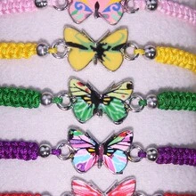 1 pieza Pulsera ajustable tejida a mano con estilo bohemio, con elementos de mariposa y nudos planos. Esta pulsera presenta un estilo bohemio, hecha a mano con elementos de mariposa y nudos planos, y viene con un diseño ajustable. Es adecuada para el uso diario en todas las estaciones, tiene colores ricos y es un artículo de moda imprescindible para tomar fotos durante las salidas.