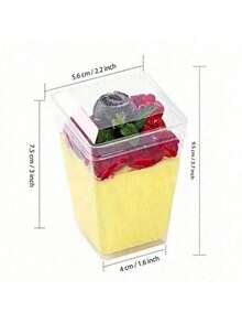 100pcs/50pcs/25pcs/20pcs/10pcs Square Clear Plastic Ice Cream Mousse Cup With Transparent Lid,Square Mousse And Ice Cream Cup ,Transparent Plastic Dessert Cup,Dessert Cup, Pudding Cup With Features Of Low Temperature Resistance And Easy Cleaning, Suitable For Cafe, Snack Bar, Buffet Dessert, Home, Entertaining, Kitchen, Baking Party, Pudding, Cheesecake, Mousse, Jelly Cups