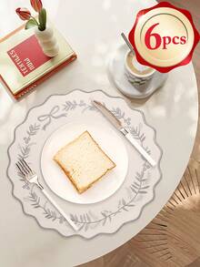 1-100pcs Embroidered Floral Fabric Placemats, Easy To Clean, Wipe-Able, Non-Slip, Suitable For Dining Table, Holiday, Wedding, Party Decoration, Applicable For Home, Restaurant, Dining Room Decor, Home Goods - Multicolor - View 15