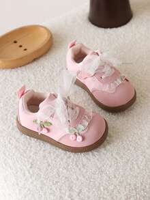 1 双女宝宝防滑软底幼儿鞋，韩版百搭婴儿鞋，春夏 - 粉色 - 查看 4
