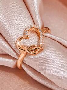1pc Heart Infinity Ring - Symbol Of Eternal Love And Romance - Unique Gift For Couples, Anniversary, And Everyday Wear
